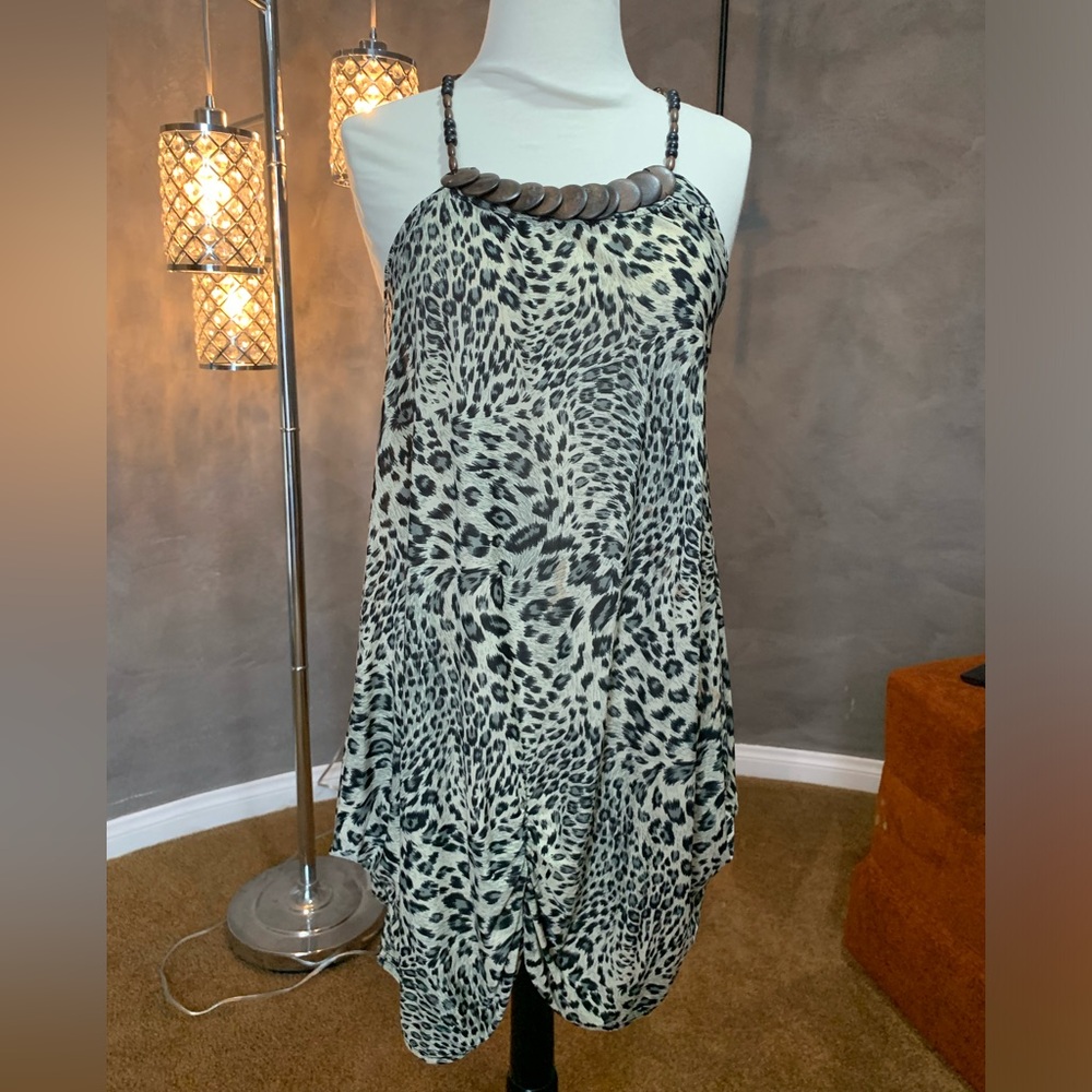 Leopard Print Halter Dress